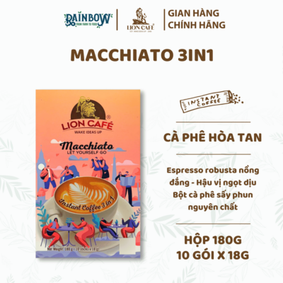 cà phê macchiato 3in1 lion cafe 180g
