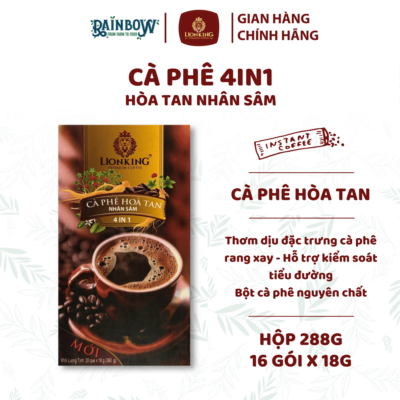cà phê hòa tan 4in1 nhân sâm LIONKING 288g